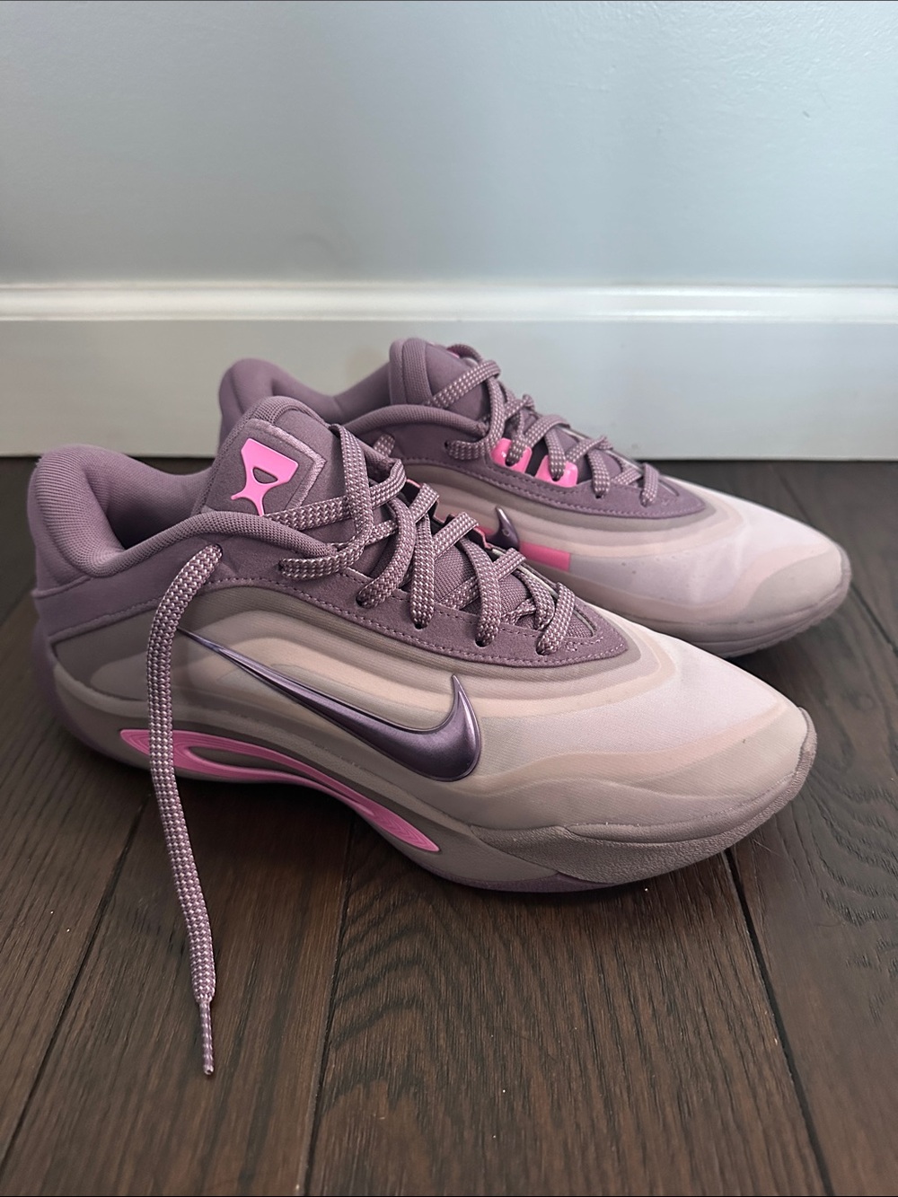 Nike Women’s A’ja Wilson A’ One Dog Mom Purple and Pink Basketball Shoes